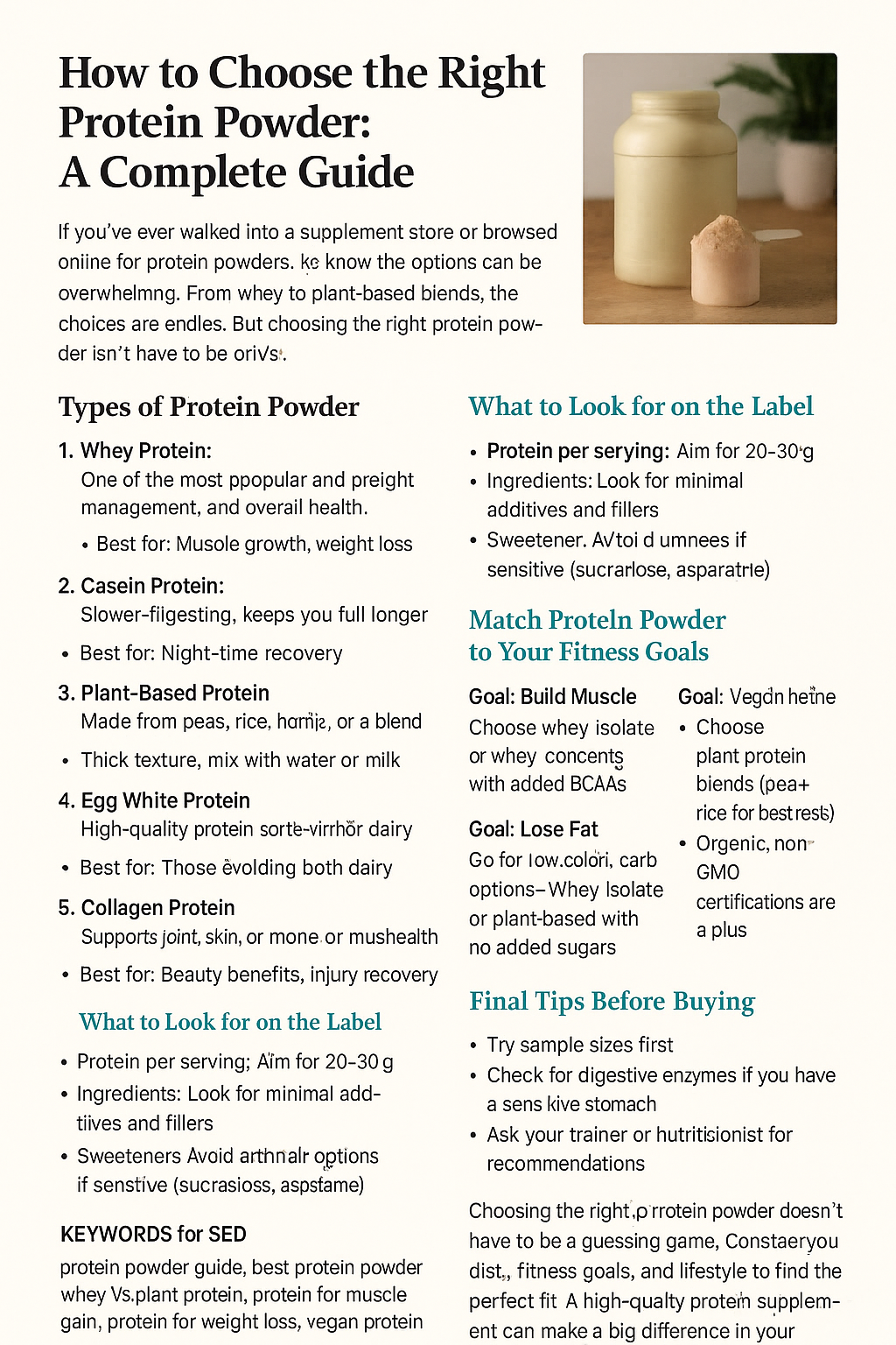 How to Choose the Right Protein Powder: A Complete Guide